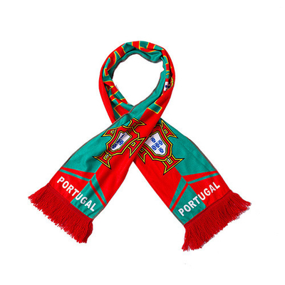 Oem Factory Manufacturer Custom Logo National Soccer Scarf Qatar Espana Brazil Portugal France Football Fans Scarves
