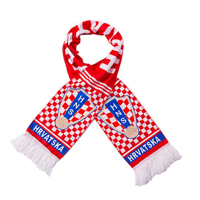 Oem Factory Manufacturer Custom Logo National Soccer Scarf Qatar Espana Brazil Portugal France Football Fans Scarves